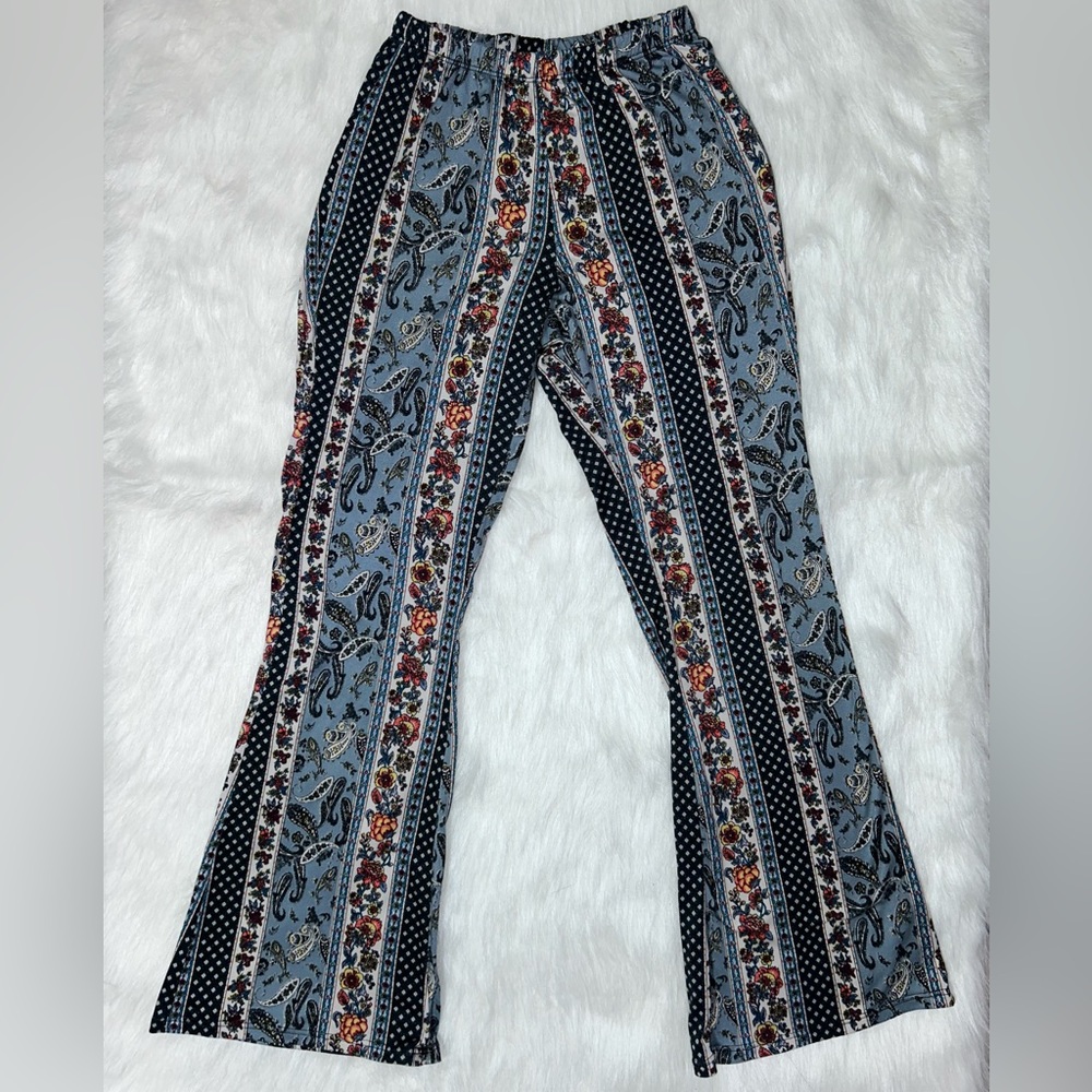 Boho Flare Pants | Blue Boho Flare Leggings